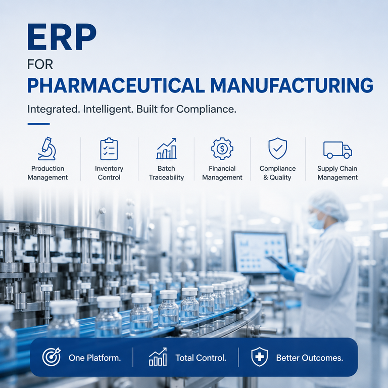 ERP for Pharmaceutical Manufacturing: Transforming Efficiency, Compliance, and Growth - Cover Image